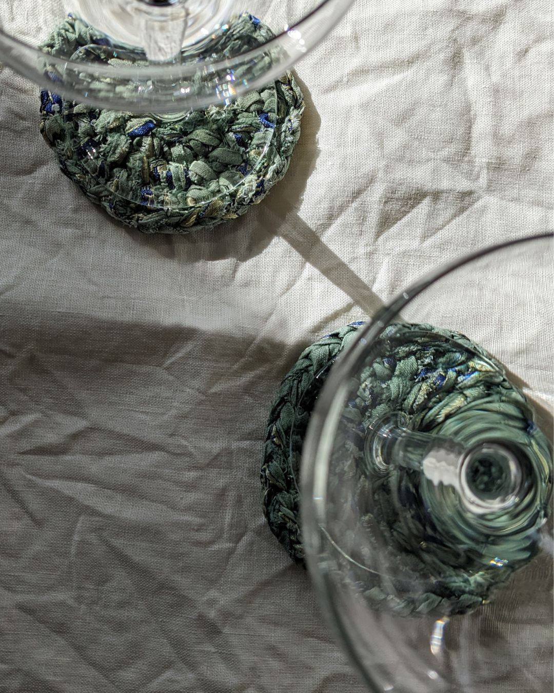 Zero Waste Glasunderlägg Mint 4-pack
