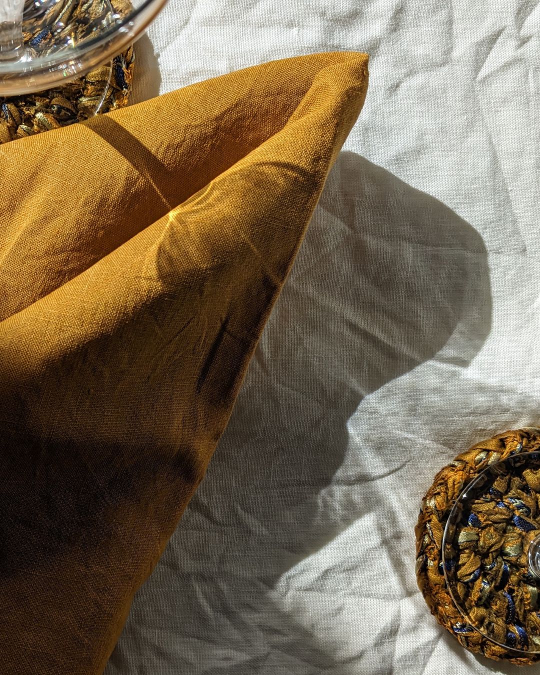 Zero Waste Glasunderlägg Ockra 4-pack