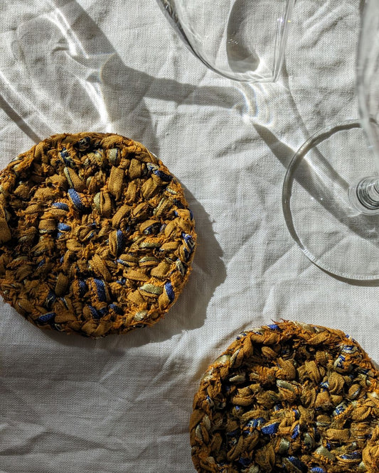Zero Waste Glasunderlägg Ockra 4-pack