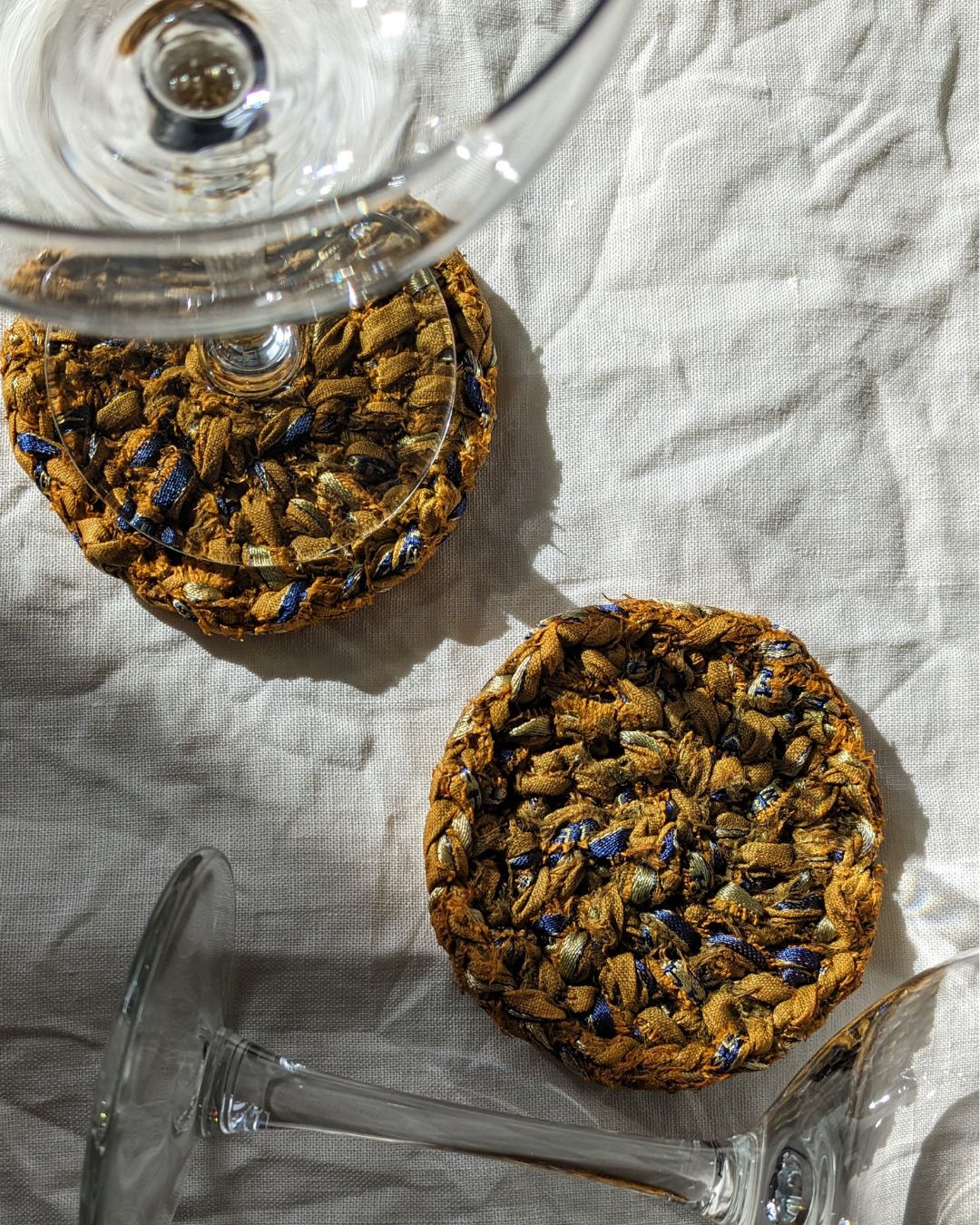 Zero Waste Glasunderlägg Ockra 4-pack