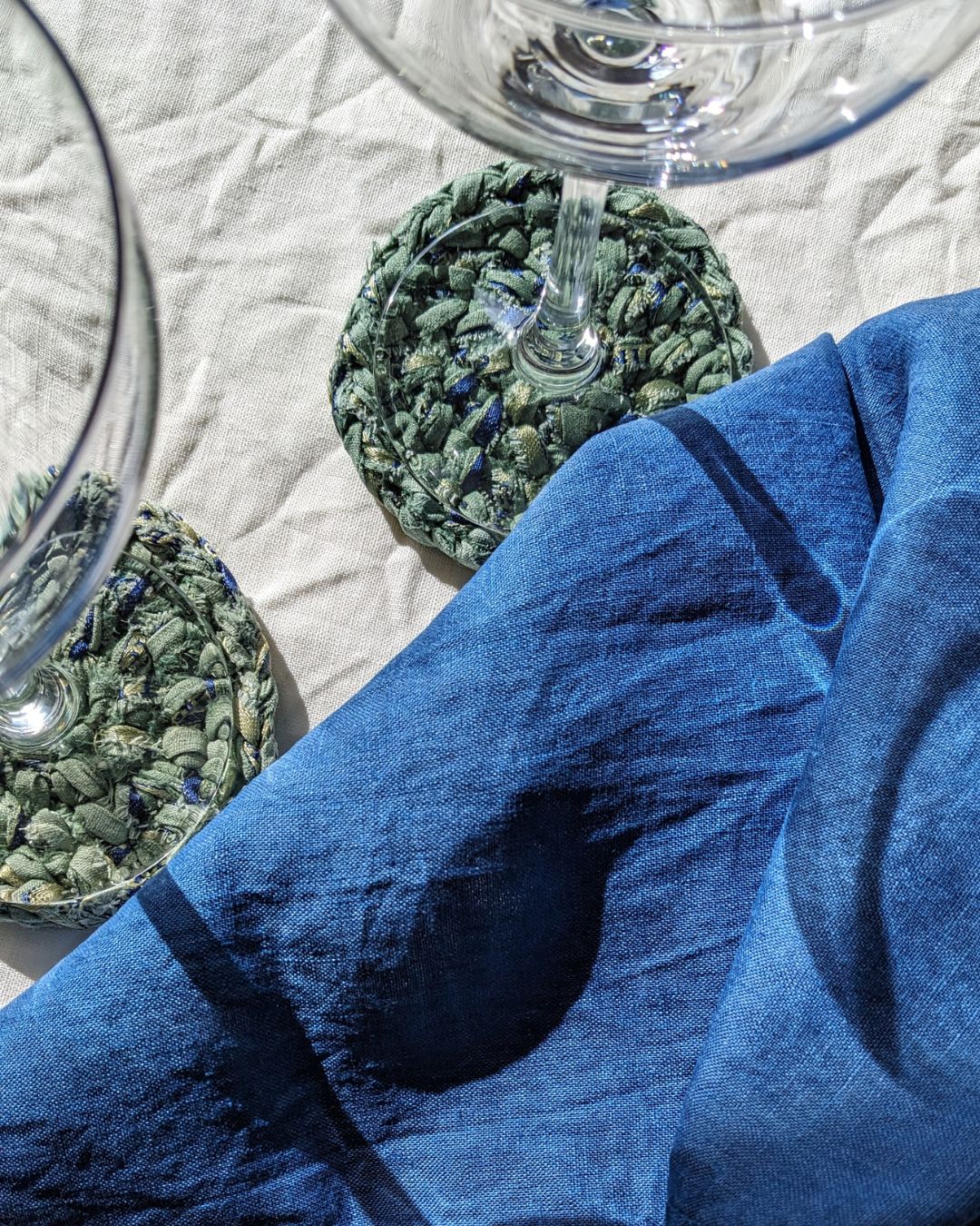 Zero Waste Glasunderlägg Mint 4-pack