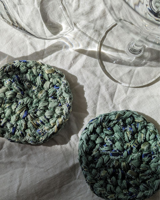 Zero Waste Glasunderlägg Mint 4-pack